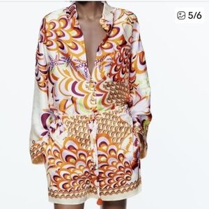 Zara Retro Print Two-Piece Set | Boho Chic Size L